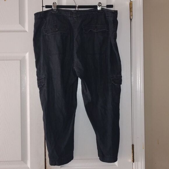 Merona Womens Cotton Cargo Pockets Fit 4  Dark Denim Blue Jean Capris Sz 16 - Picture 4 of 6